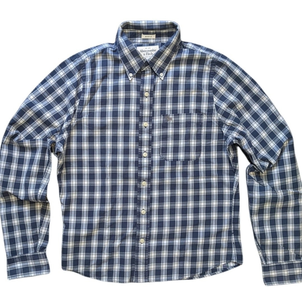Abercrombie & Fitch Muscle Button Down Plaid Shirt